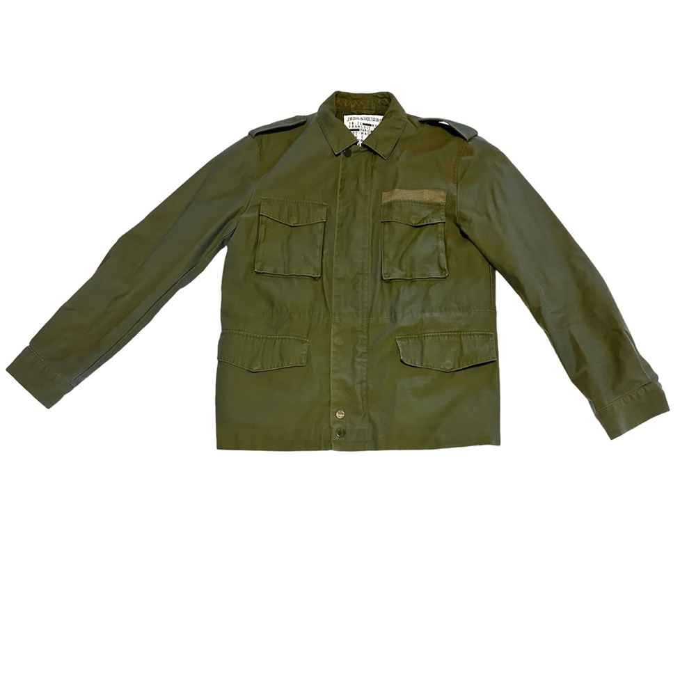 Zadig & Voltaire Army Green Jacket with Skull on Back. Women’s M
